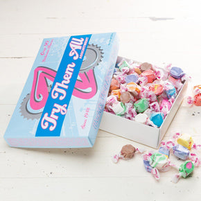 Try 'em All Taffy Candy Box Taffy Box Zeno\'s World\'s Most Famous Taffy